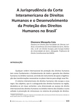 A Jurisprud&ecirc;ncia da Corte Interamericana de Direitos