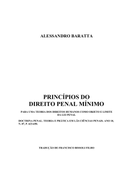 ALESSANDRO BARATTA Principios de direito penal minimo