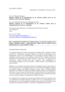 Carta TDD n.º 065/2011 Santarém/PA y Curitiba
