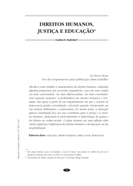 DIREITOS HUMANOS, JUSTI&Ccedil;A E EDUCA&Ccedil;&Atilde;O*
