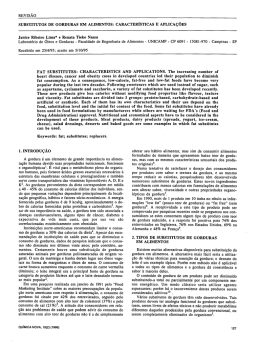 revis&atilde;o substitutos de gorduras em alimentos