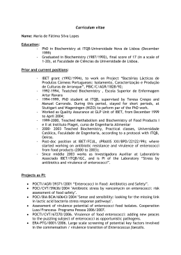 detailed CV - ITQB - Universidade Nova de Lisboa