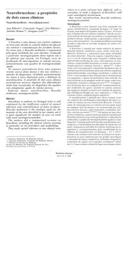 Neurobrucelose: a propósito - Sociedade Portuguesa de Medicina