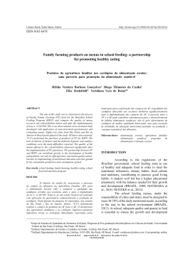 Family farming products on menus in school feeding: a