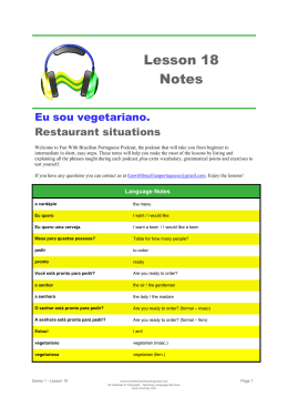 Lesson 18 Notes - Fun with Brazilian Portuguese