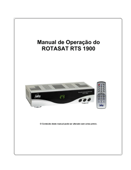 Manual de Opera&ccedil;&atilde;o do ROTASAT RTS 1900