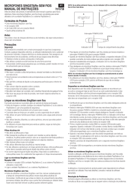 Manual de Instru&ccedil;&otilde;es dos Microfones SingStar&reg; sem fios