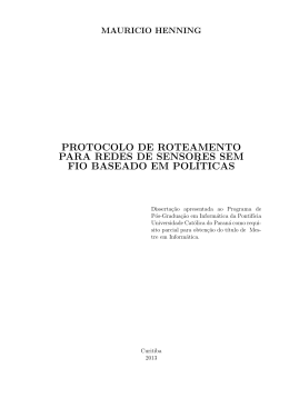 protocolo de roteamento para redes de sensores sem fio baseado