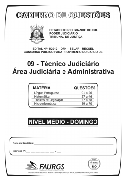 Prova Objetiva - Tribunal de Justiça do Estado do Rio Grande do Sul