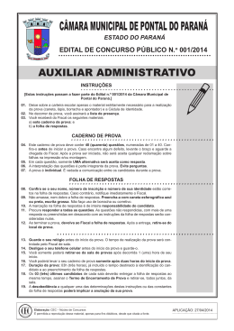Prova de Auxiliar Administrativo