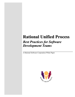 Rational Unified Process: Best Practices for Software Development