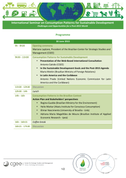 International Seminar on Consumption Patterns for