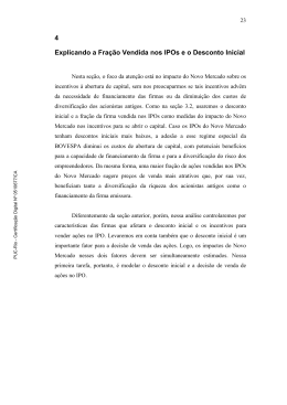 4 Explicando a Fra&ccedil;&atilde;o Vendida nos IPOs e o Desconto