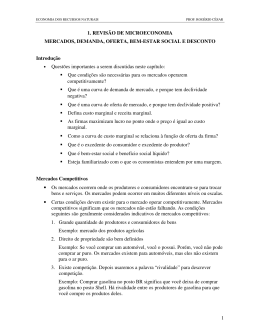 1 1. REVIS&Atilde;O DE MICROECONOMIA MERCADOS