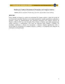 1 Modelo para An&aacute;lise de Resultados de Promo&ccedil;&otilde;es com
