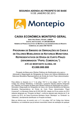 Segunda Adenda ao Prospeto de Base de 25 de outubro de 2012