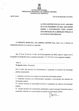 Lei da Cip n&ordm;:5.401 - Prefeitura Municipal de Campina Grande