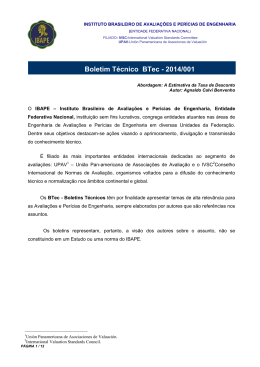 Boletim Técnico BTec - 2014/001