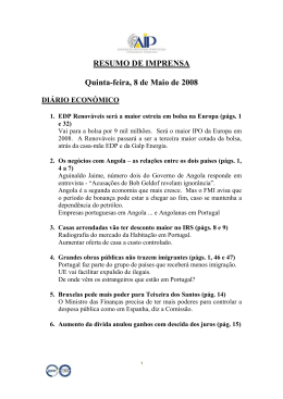 Resumo de Imprensa dia 8 Maio