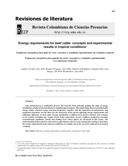Revisiones de literatura Energy requirements for beef cattle