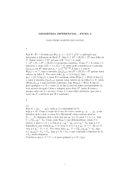 GEOMETRIA DIFERENCIAL - FICHA 3 1. Seja &Psi; : R3 &rarr; R dada por