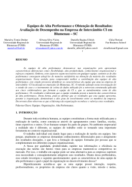 Equipes de Alta Performance e Obten&ccedil;&atilde;o de Resultados