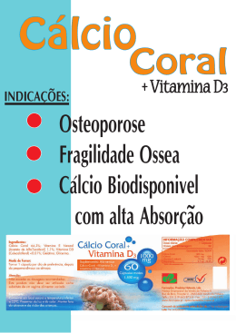 Osteoporose Fragilidade Ossea Cálcio Biodisponivel com alta