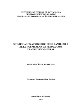 significados atribu&iacute;dos pelo familiar &agrave; alta hospitalar da