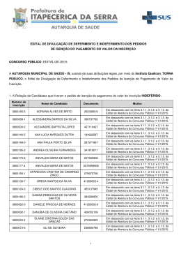 EDITAL DE DIVULGAÇÃO DE DEFERIMENTO E