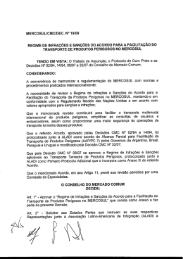 mercosuucmcidec. n° 19i09 regime de infrações e sanções