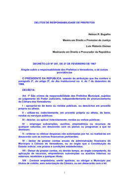 Delitos de responsabilidade de prefeitos