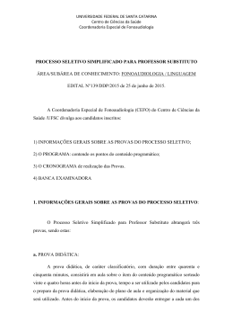 Fonoaudiologia/Linguagem - Centro de Ci&ecirc;ncias da Sa&uacute;de
