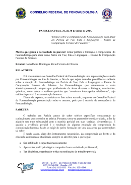 Clique para ver o parecer do Conselho Federal de Fonoaudiologia