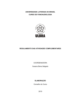 Regulamento das Atividades Complementares