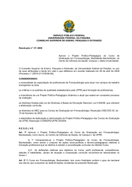 Resolu&ccedil;&atilde;o n&ordm; 37/2009 - Universidade Federal da Para&iacute;ba