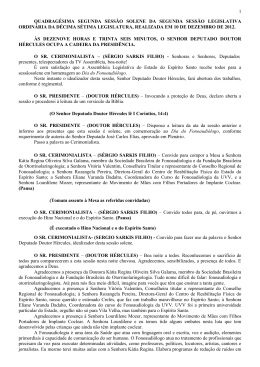 1 QUADRAG&Eacute;SIMA SEGUNDA SESS&Atilde;O SOLENE DA SEGUNDA