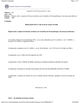 Nº 339/2006 – dispõe sobre o registro de Pessoas