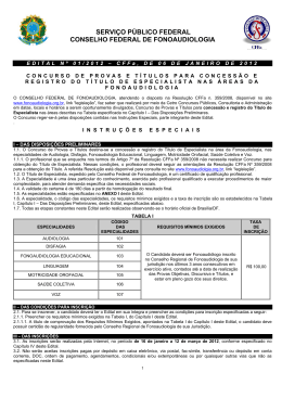 servi&ccedil;o p&uacute;blico federal conselho federal de fonoaudiologia
