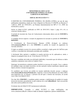 Edital de Inclusão nº03/2015 - Concursos