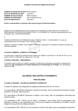 SALÁRIOS, REAJUSTES E PAGAMENTO - sindifisc-pr