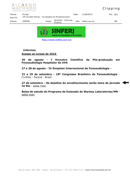 10&ordf; Jornada Pronep &ndash; Os Desafios do Envelhecimento