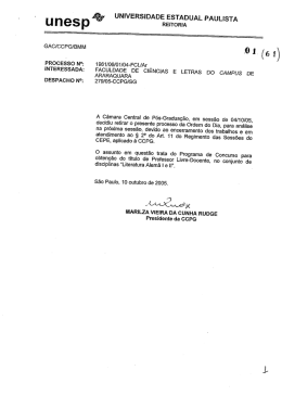 agia UNIVERSIDADE ESTADUAL PAULISTA u n e S p REITORIA