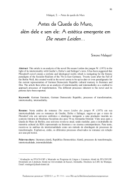 Antes da Queda do Muro, al&eacute;m dele e sem ele: A est&eacute;tica