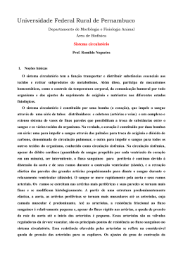 Sistema Circulatório - Aulas de Biofísica ::: Prof. Dr. Romildo de