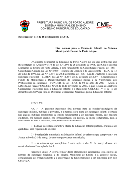 Resolução n.º 015 de 18 de dezembro de 2014. Fixa