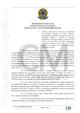 atualiza o Catálogo Nacional de Cursos Técnicos