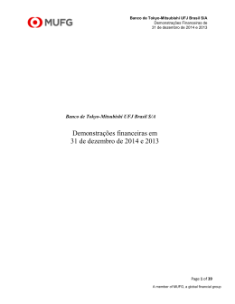 Demonstrações financeiras em 31 de dezembro de 2014 e 2013