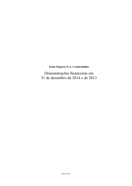 Demonstra&ccedil;&otilde;es financeiras em 31 de dezembro de 2014 e