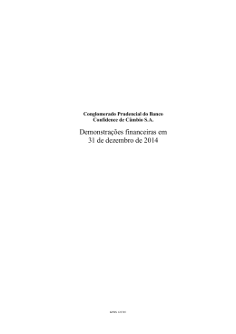 Demonstra&ccedil;&otilde;es financeiras em 31 de dezembro de 2014