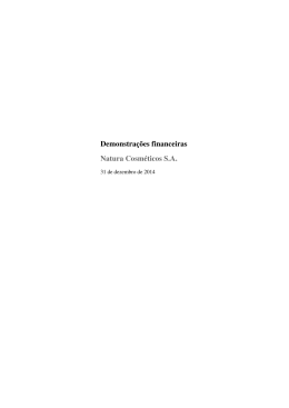 Demonstra&ccedil;&otilde;es financeiras Natura Cosm&eacute;ticos S.A.